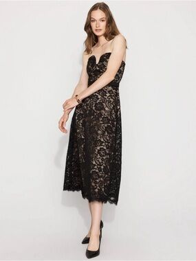 WHBM Strapless Lace Dress